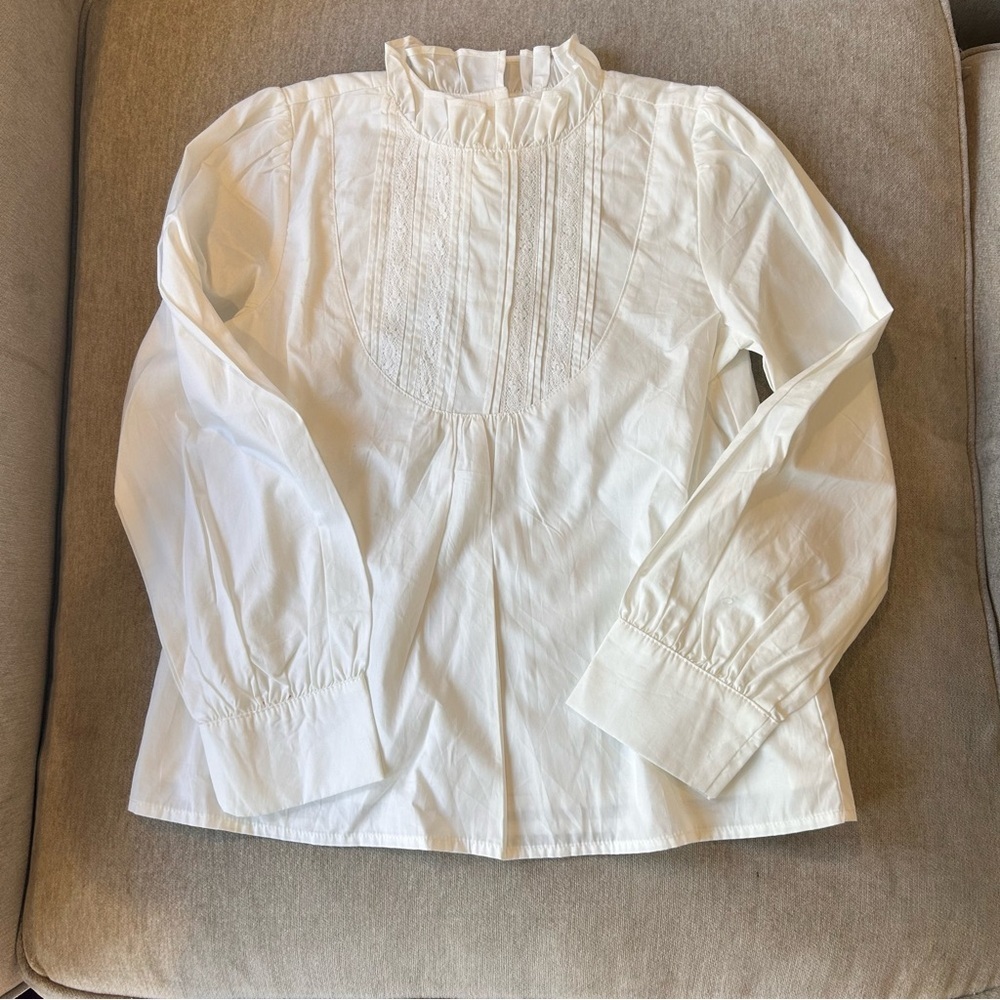 Janie and Jack Long Sleeve ruffle neck Blouse
